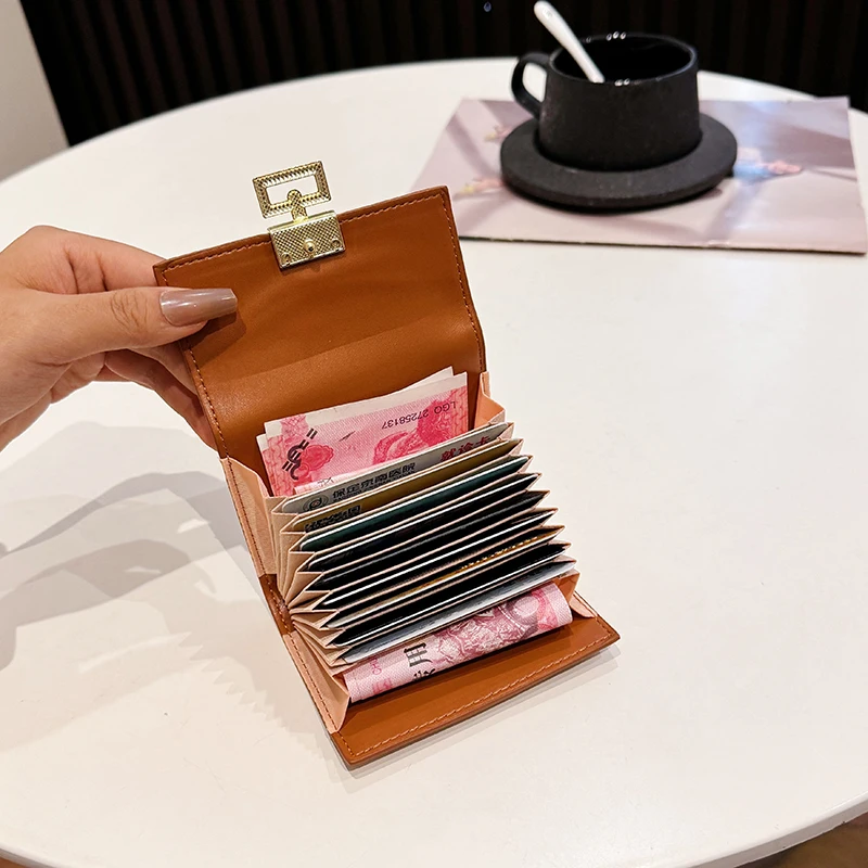 Elegant Red PU Leather Bi-fold Women's Wallet - Compact with ID Card Holder & Coin Purse