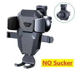 Universal Car Phone Holder with Suction Cup Mount - Adjustable Mobile Device Stand (Black)