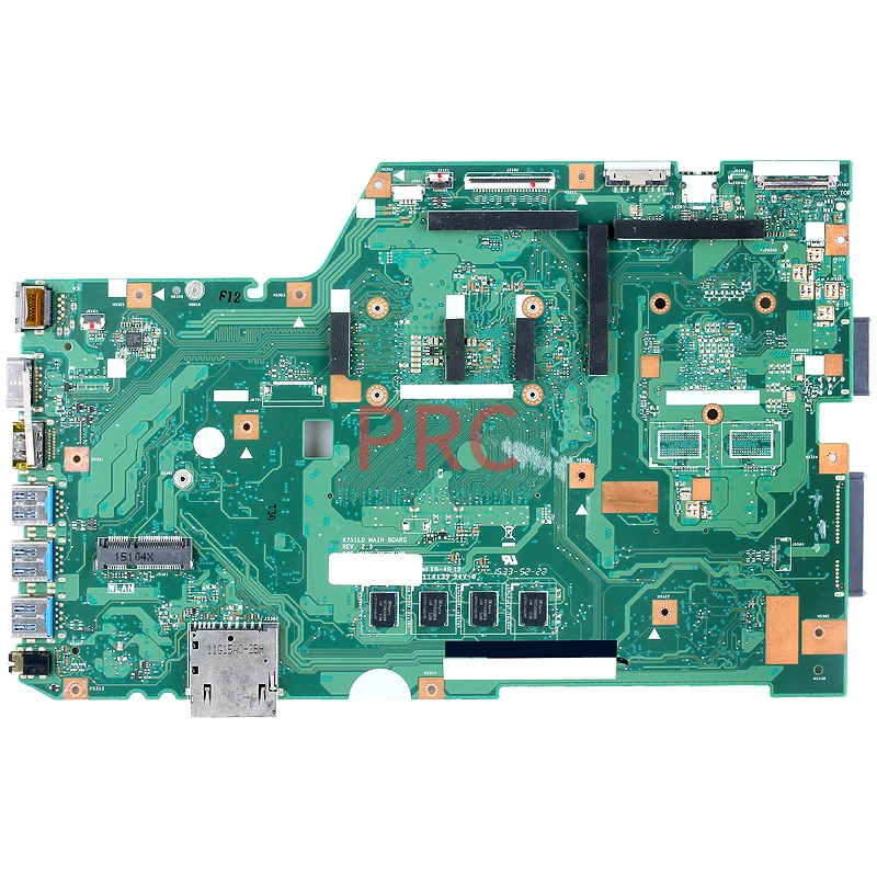 Description Picture 3 of itemREV.2.0 REV.2.3 REV.2.5 For ASUS X751LD Laptop Motherboard I3-4030U I3-5010U I5-5200U RAM 4G 820M 2G Notebook Mainboard