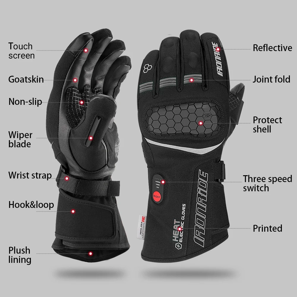 Heating Gloves Winter Hand Warmer Electric Thermal Gloves Waterproof Heated for Cycling Motorcycle Bicycle Ski Outdoor images - 6