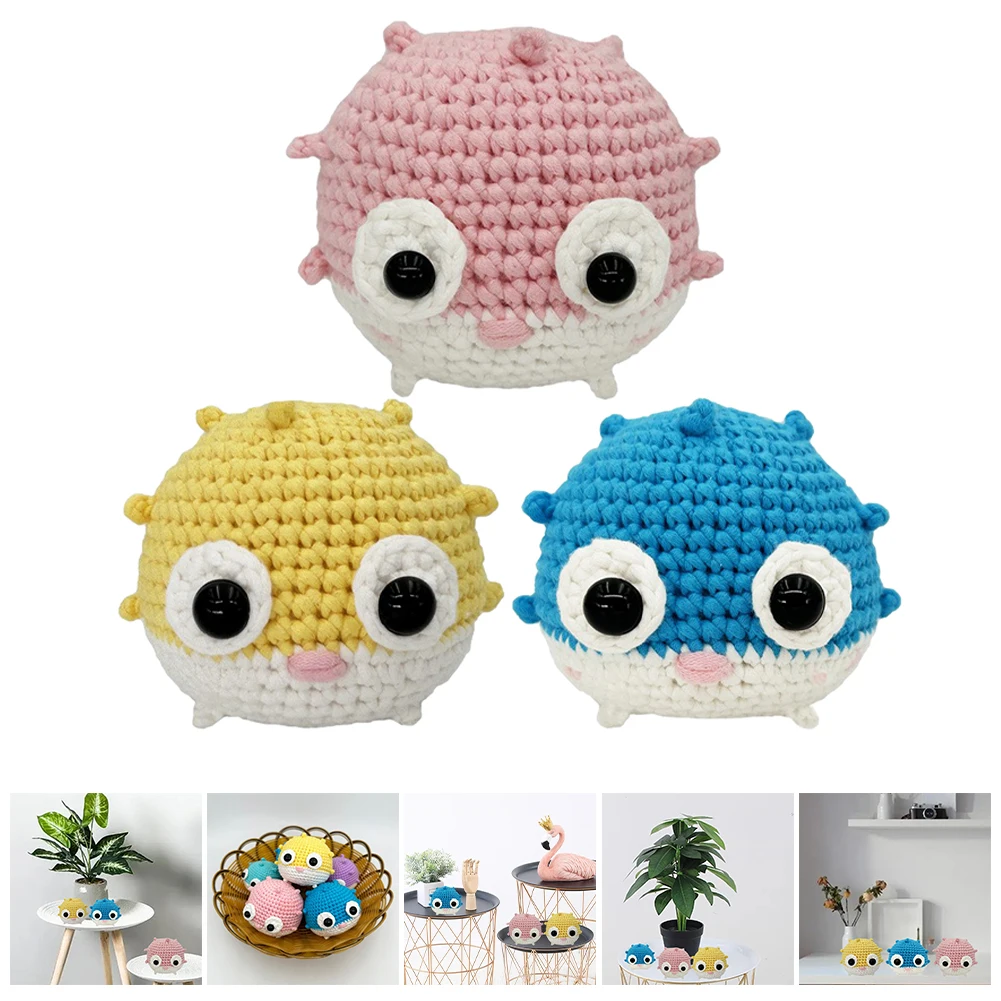 DIY Crochet Animal Kit With Hand Knitting Yarn Needles Plush Doll