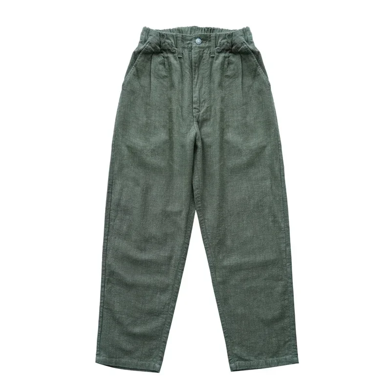 Sauce Zhan Men Pants Linen Pants Men Summer Breathable Casual Pants Ankle-length Loose Fit Taper Leg 5