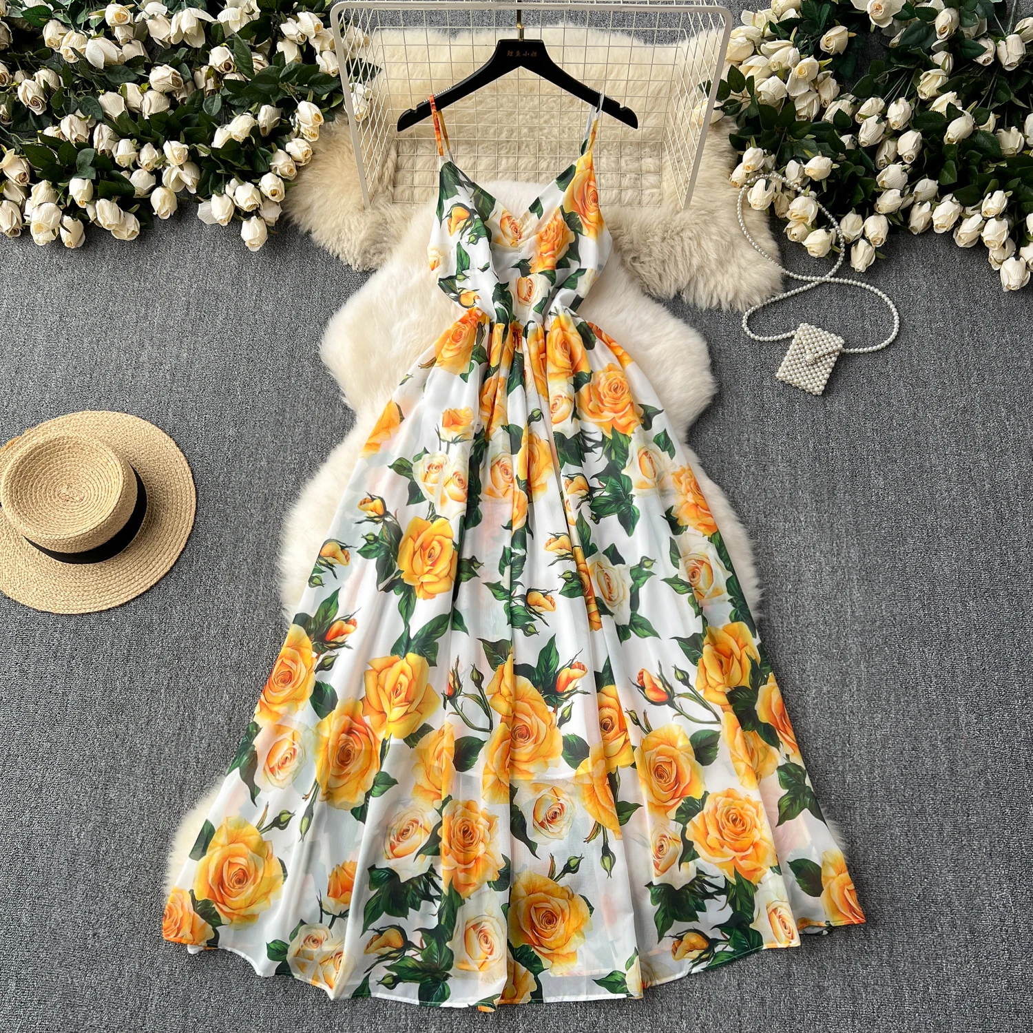 

Sexy off shoulder print vintage Slip Dress A-line Chic Casual Beach Vacation basics Vestidos Women Summer slip dresses