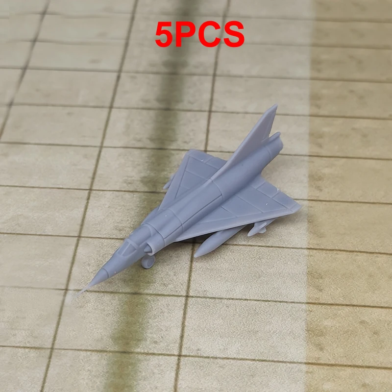 

5PCS 1/700 350 Mirage III Delta Wing Fighter Aircraft Model Length 1.1/2.3cm Uncolored Small Interceptor Plane Toys for Kids