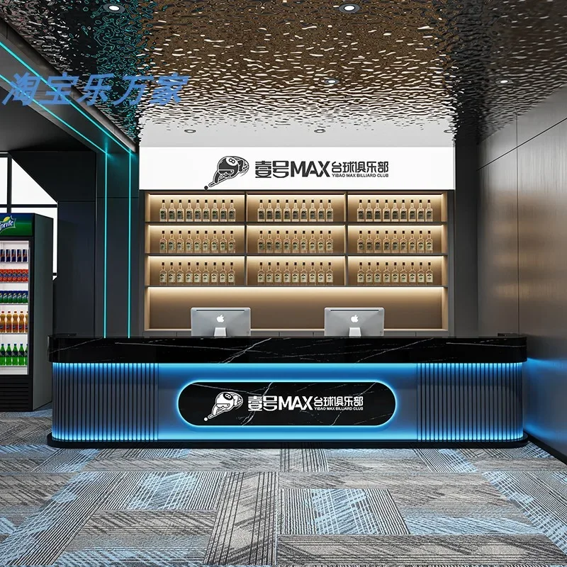American Retro Reception Desk E-sports Hotel Beauty Salon Fitness Room Help Center Checkout Counter Pulpit Office Furniture FYRD