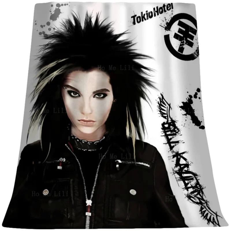 

Rock Band Tsunami Bill Kaulitz Tokyo Hotel Member Album Cover Poster Soft Cozy Flannel Blanket