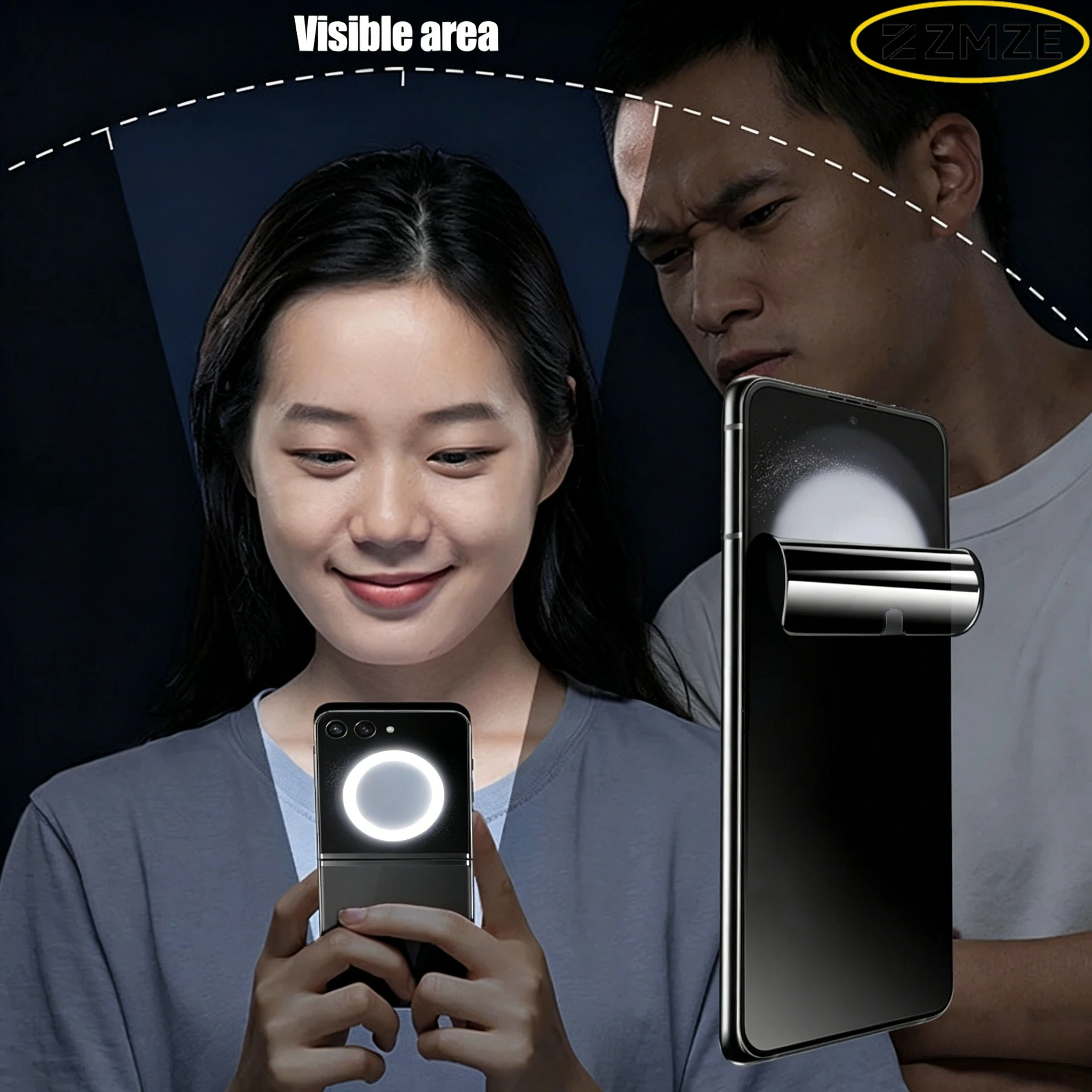 4-in-1 Anti-Spy Protective Film with Tempered Glass