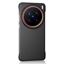 Slim Magnetic Protective Hard PU Back Cover with Wireless Charging Compatibility for X200 Pro Mini (Black)