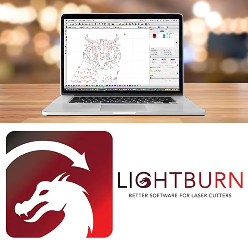 Engraving Software Manual Tyvok LightBurn Core License Key/GCODE Control Software with All Brands Laser Engraver Controller Compatible Supports Mac Wind