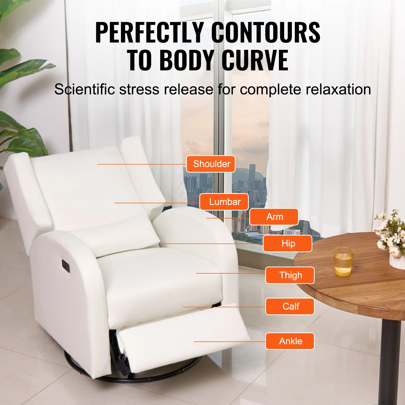 Electric Power Recliner Swivel Glider with USB Port for Living Room