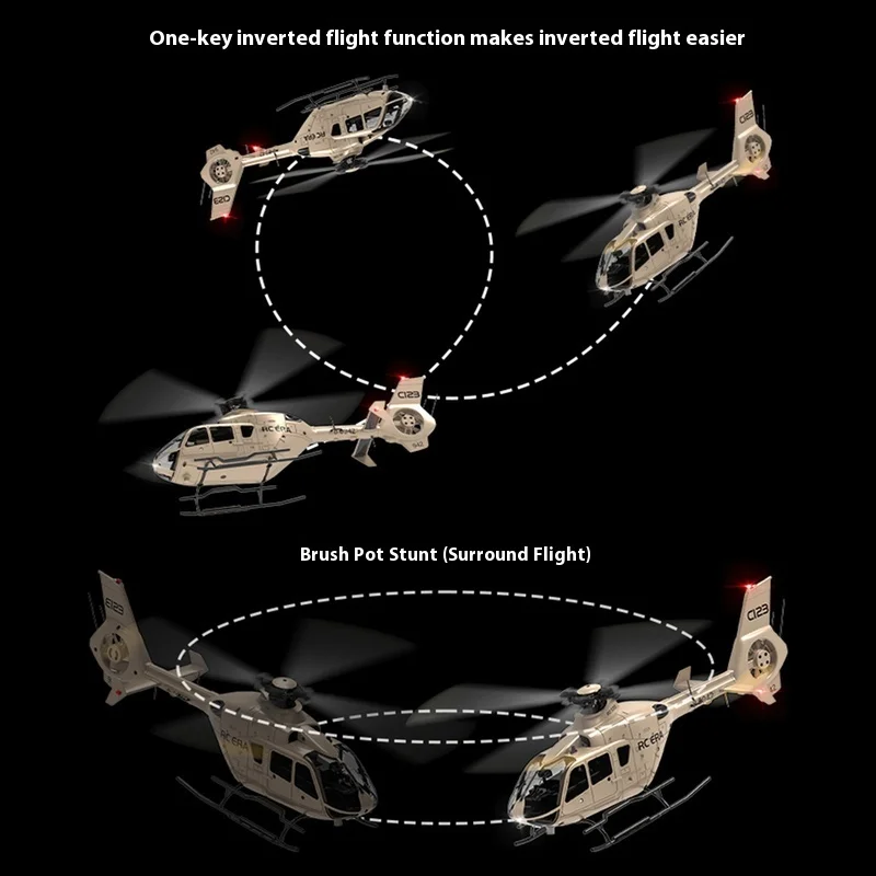 Rc Era Ec-135 Brushless Motor One Key Reverse Flight Single Propeller 6-Channel Helicopter C123 Optical Flow Positioning 4