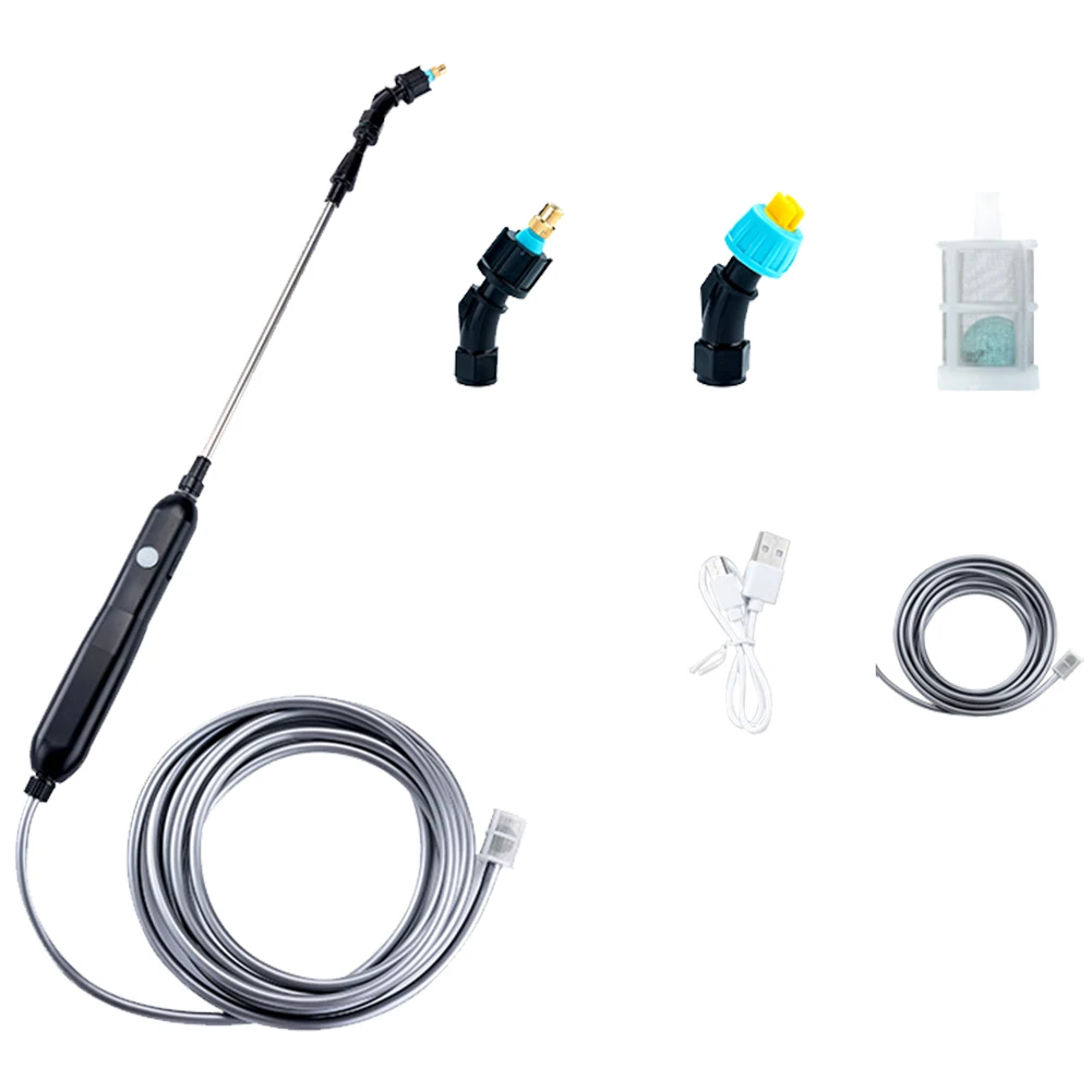 Electric Plant Sprayer Rechargeable Garden Sprayer with Telescopic Wand Plant Mister Sprayer with 2 Nozzles and 2/4/6/10M Hose