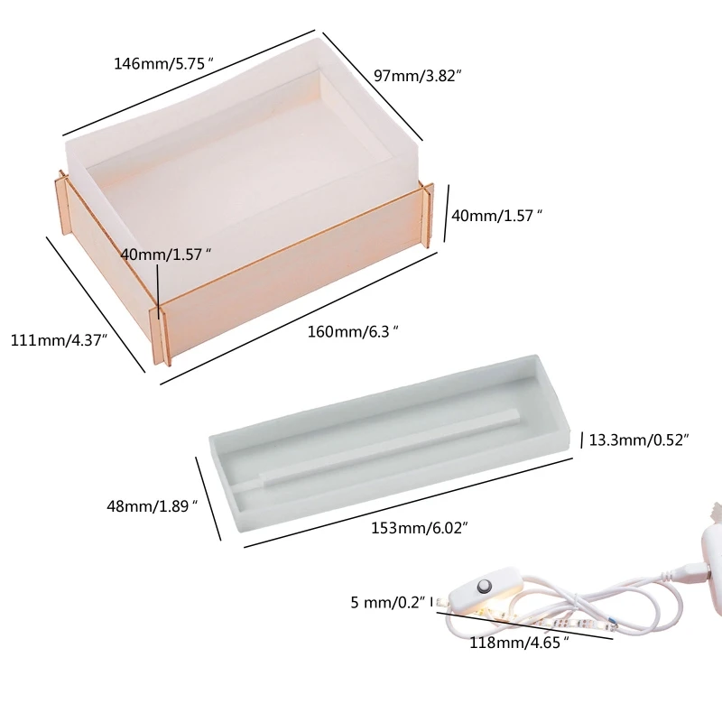 DIY Harz-Form-Set Für Magische Türlichter – Mit Spiegel, Linse & USB-Licht, Silikonformen Für Epoxidharz