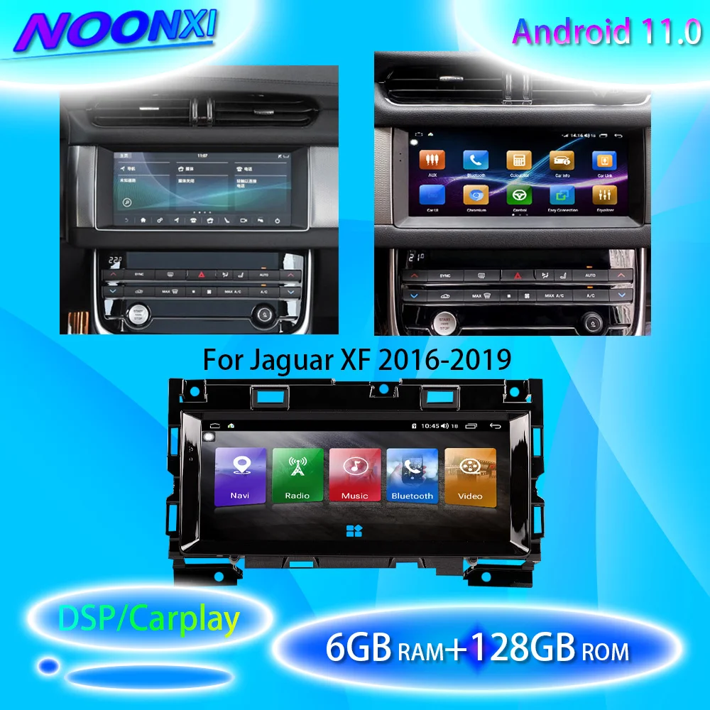 

For Jaguar XF 2016-2019 Car Radio Multimedia DVD Player Stereo Receiver GPS Navigation Carplay 2 Din Head Unit 6+128G Android11