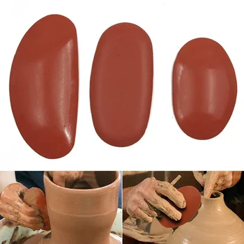 Grattoir en caoutchouc pour céramique et poterie, outils 3 pièces/ensemble, coupe-argile polymère, côtes de boue en céramique, bricolage doux, Sculpture, artisanat d'art d'art d'artiste 1