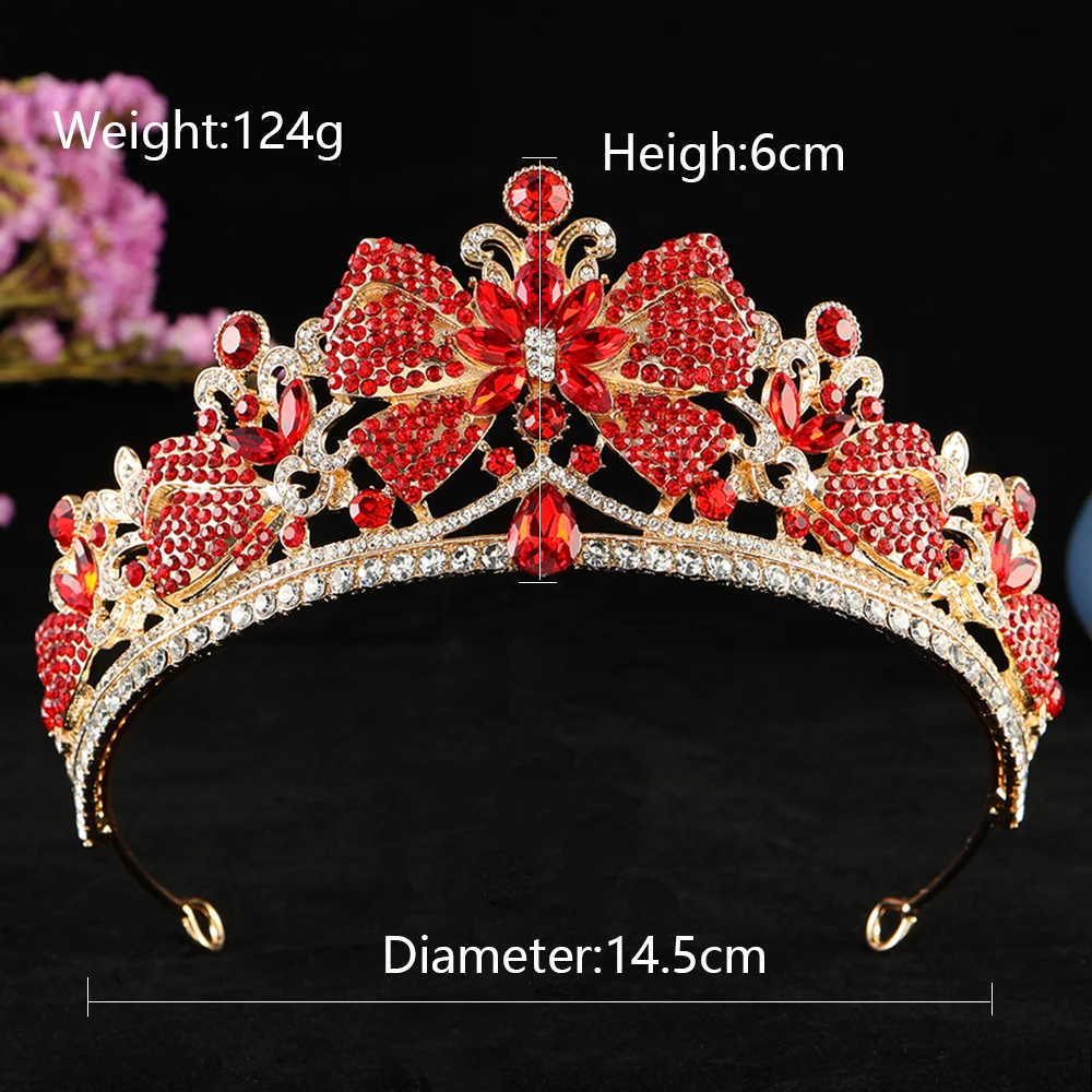 Upscale Crystal Gem Crown ornaments Fashionable Noble Banquet Wedding Women's hair accessories