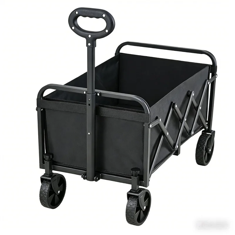 Carrello pieghevole da giardino e campeggio di grande capacità, portatile, smontabile, compatto e leggero, ideale per picnic e campeggio.
