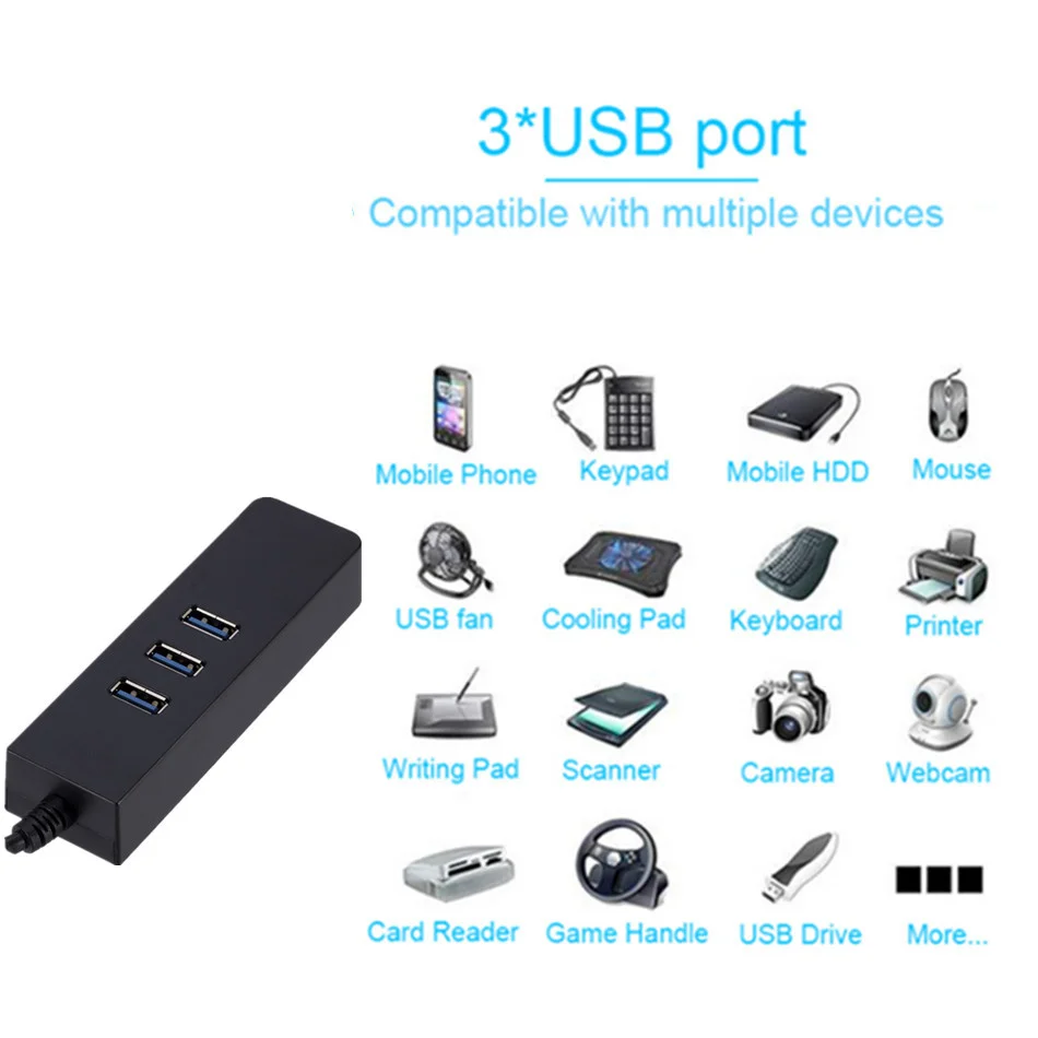 USB 3.0 HUB USB para Rj45 Lan