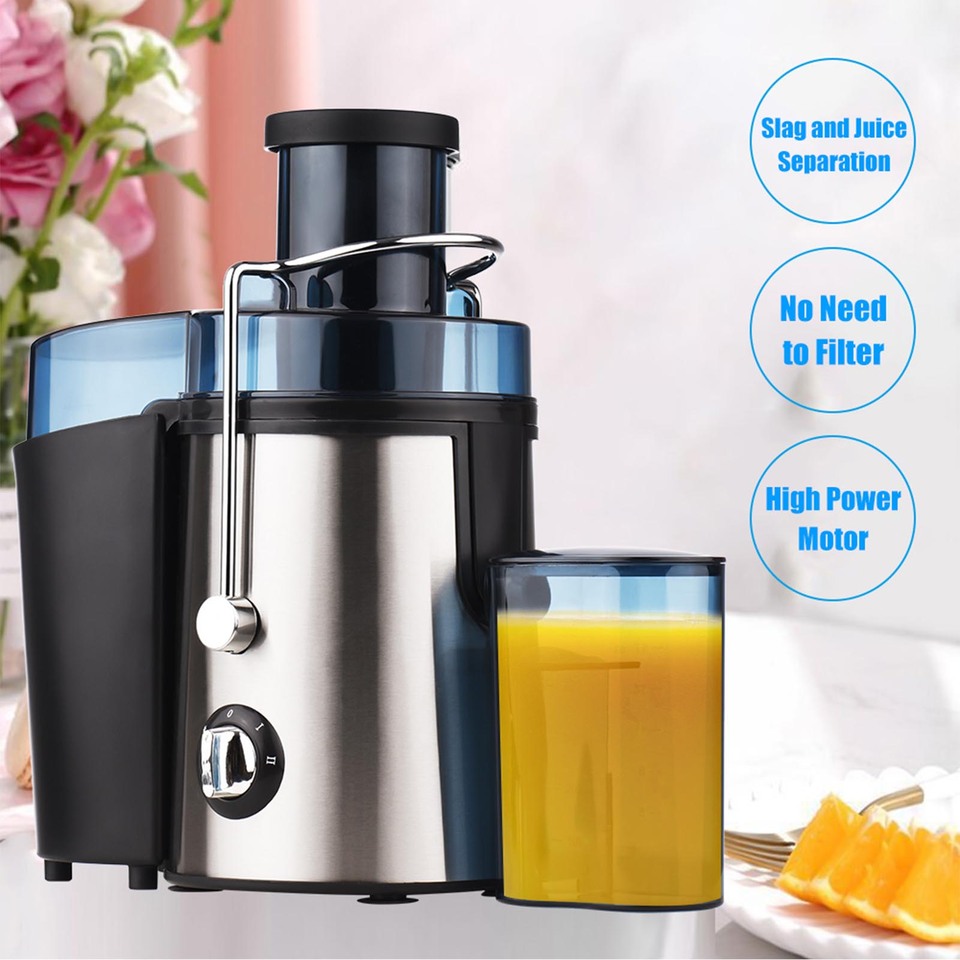 Swiitol Juicer Household Large Caliber Electric Stainless Steel Body 800W High Power Strong Fruit and Vegetable Extractor EU