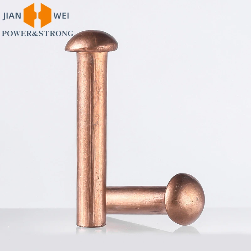 Half Round Cap Head Copper Solid Rivets Hand Knock Rivet Button Head Cap Brass Rivets M1.5 M2 M2.5 M3 M4 M5 M6 M8