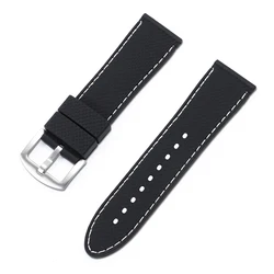 Stitching Sports Black Silicone Waterproof Wristband with Pin Clasp - With rose buckle (White Black)