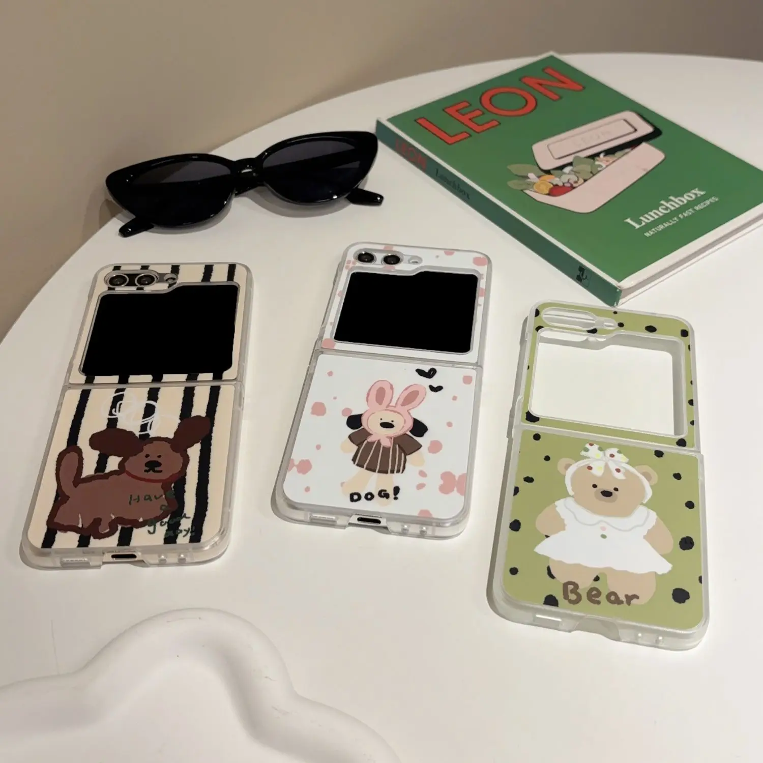 Cute Cartoon Dress Bear Samsung Z Flip 3 Custodia Per Samsung Galaxy Z Flip 4 Z Flip 5 Cover Pieghevole Per Telefono Con Schermo