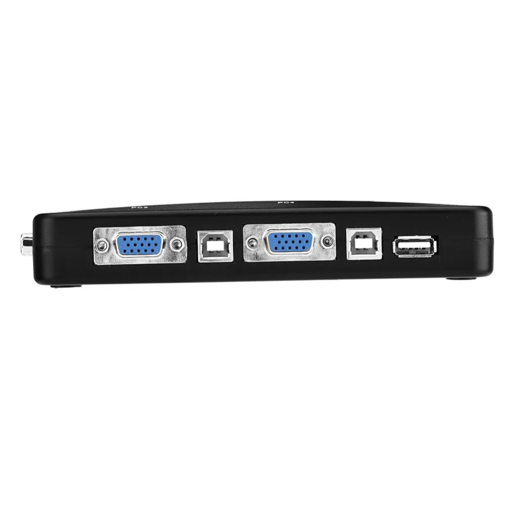 내구성 있는 4포트 USB 2.0 KVM 스위치 플러그 앤 플레이 VGA 포트 VGA 수동 스위치 박스 USB 2.0 KVM VGA 스위처 PC 공유