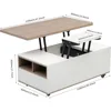 Lift Top Coffee Table with Extendable Tabletop and Storage 3 Drawers, Cabinet 2