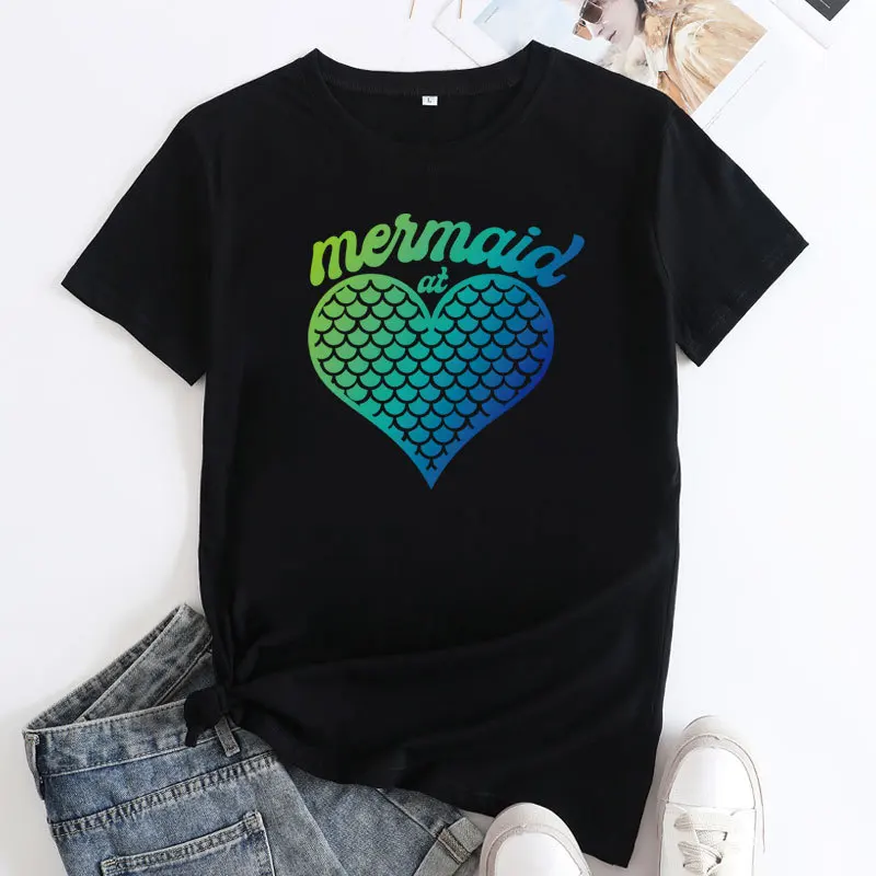 

Fashion Trend Casual Harajuku Crew Neck Ladies T shirt Love Letters Pattern Women's cotton t-shirt O-Neck Plus Size 5XL Tee