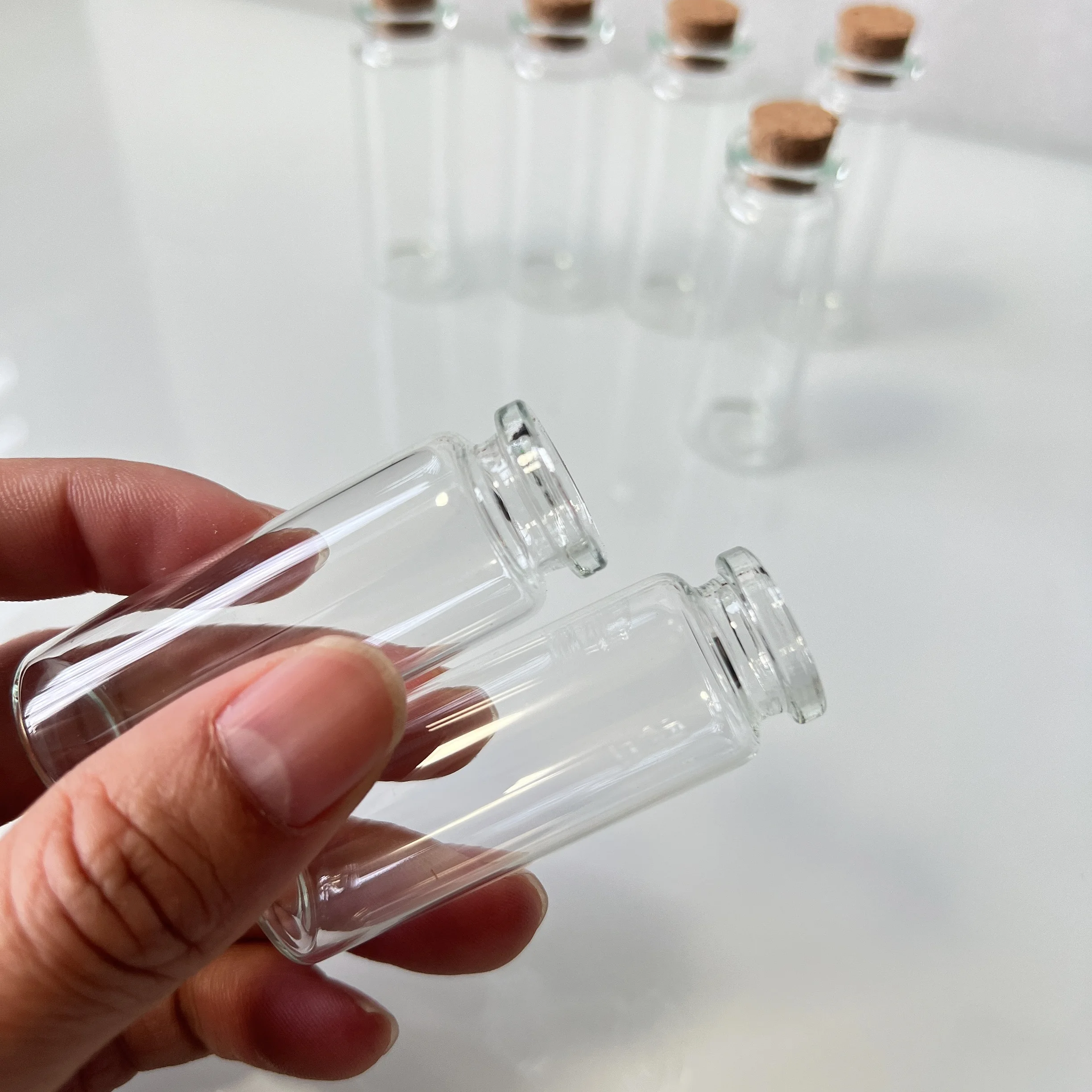 50 PCS 100 PCS 11x22x60mm 12ml Glass Bottles Cork Stopper Transparent Mini Jars DIY Crafts Home Decor Tiny Storage Gift Bottles 3