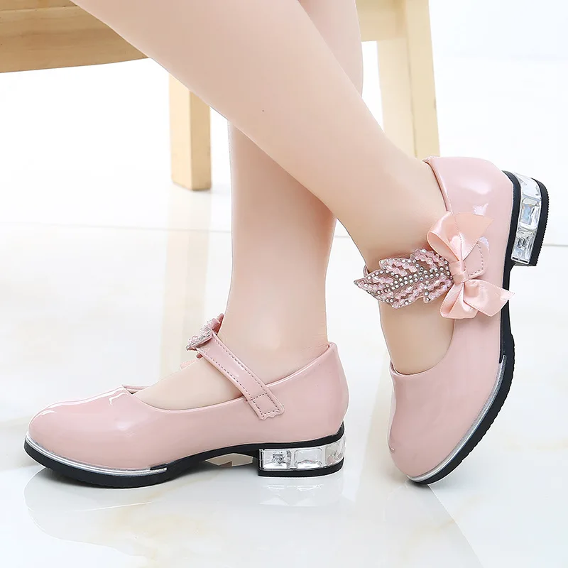 Fashion Girls Shoes Spring New Kids Leather Shoes Soft Soled Girl Princess Shoe Anti Slip Kids Casual Simple Child Shoe