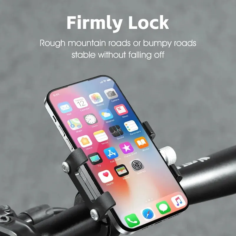 WEST BIKING Cycling Phone Holder Lightweight Aluminum Alloy Bike Handlebar Phone Bracket Phone Mount MTB Road Bike Accessories