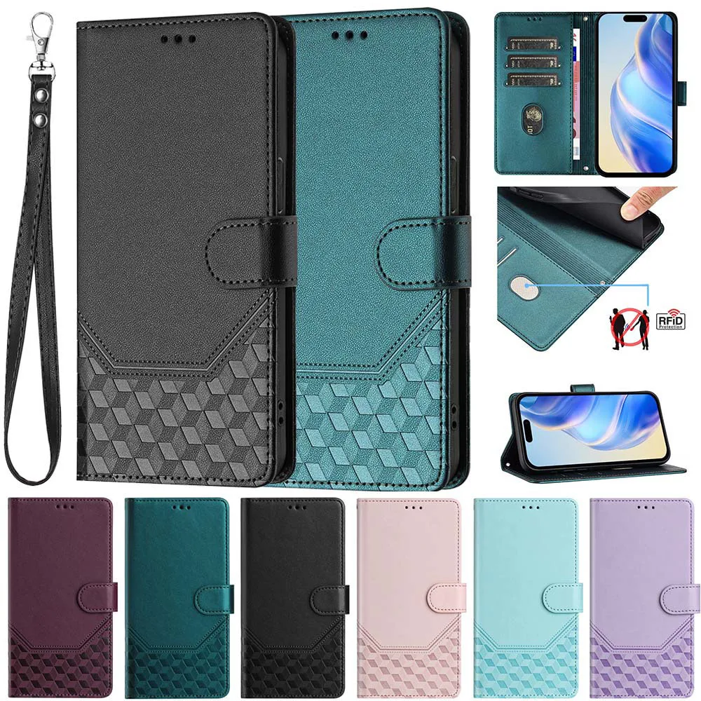RFID Blocking Flip Case with Card Holder Wallet and Phone Back Cover