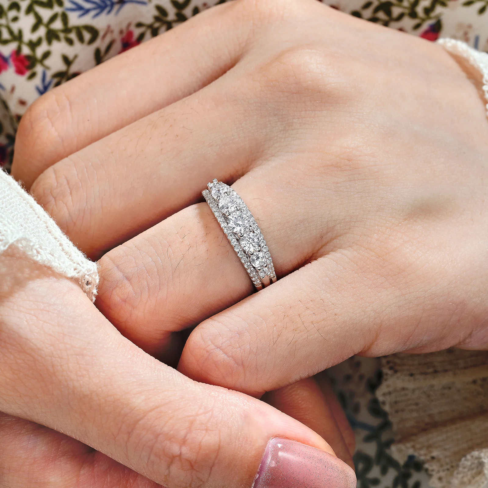 newshe 925 sterling silver eternity ring wedding band for women 1.1ct round white aaaaa cz size 4 13 Newshe 925 Sterling Silver Eternity Ring Wedding Band for Women 1.1ct Round White AAAAA Cz Size 4-13 3