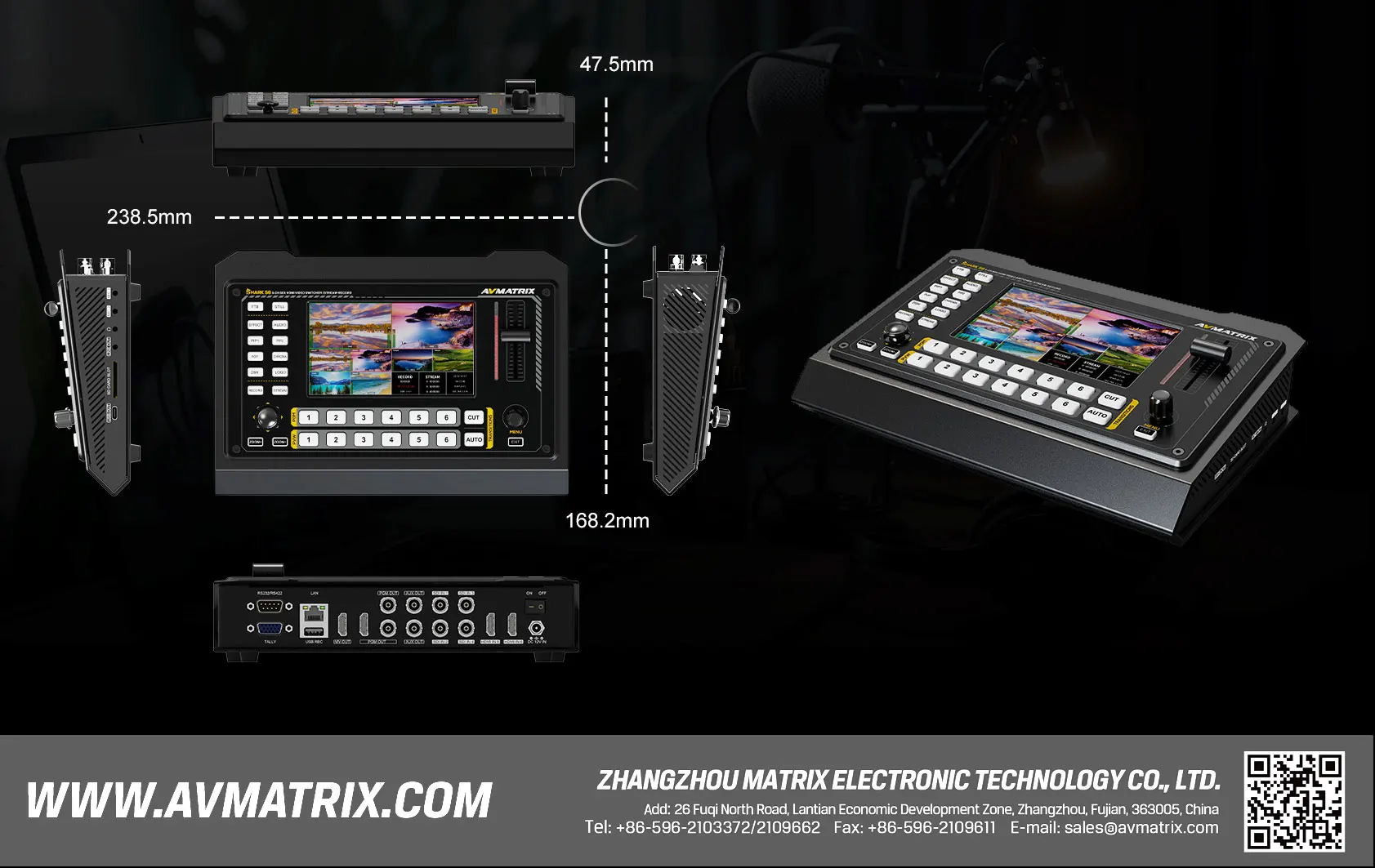 Shark S6 6-CH HDMI-compatible/SDI Video Switcher USB for capturing and streaming