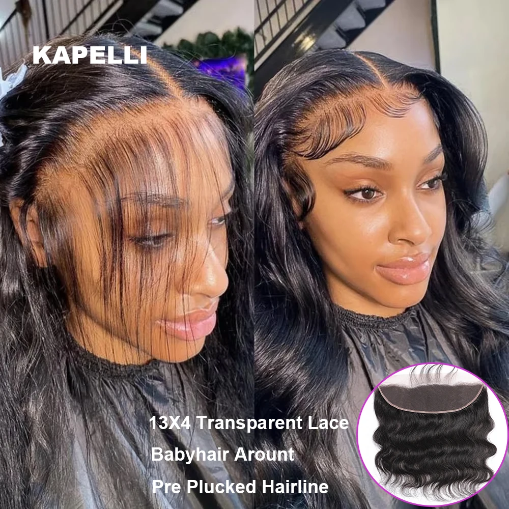 Extensioni di Capelli Umani con Chiusura 4x4/5x5 HD Lace, Fasci di Capelli Neri Naturali con Frontale, 100% Capelli Veri, Spedizione Rapida - immagine 5