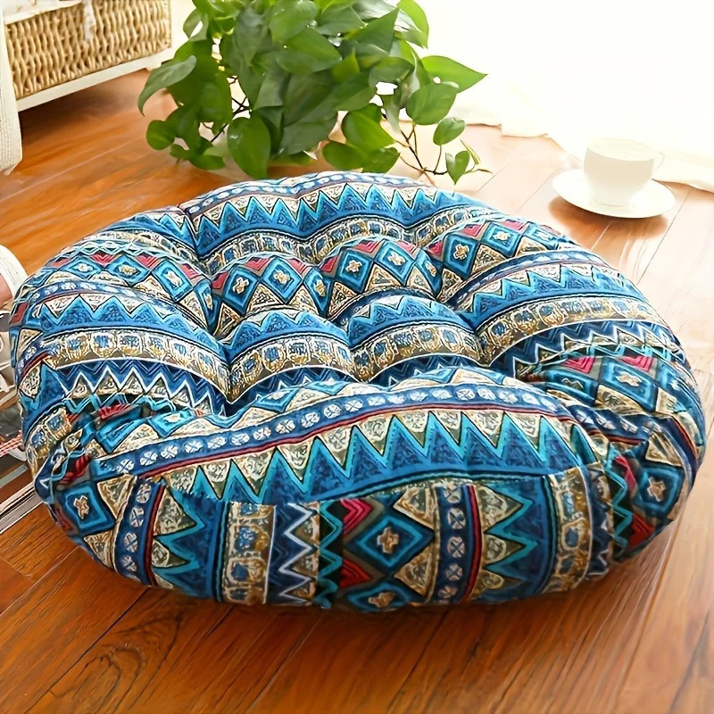 Circular Seat Cushion - Ethnic Fabric Yoga Mat, Thick and Comfortable Seat Cushion, Dining Chair Cushion, Tatami Stool Cushion 5