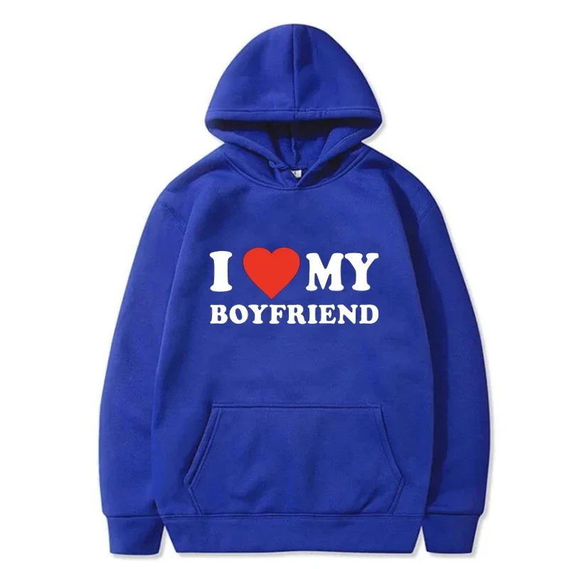 I Love My Boyfriend Girlfriend Printed Hoodie Couple Fashion Sports Shirt Harajuku Casual Top