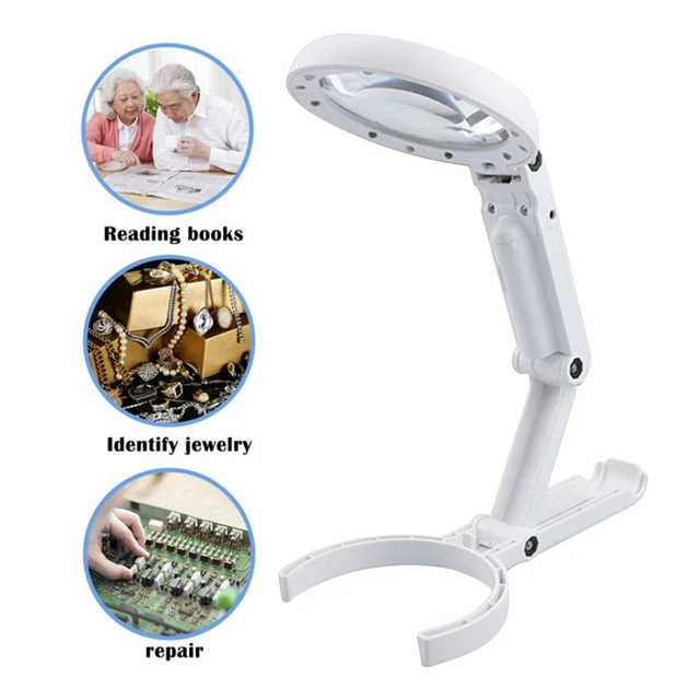 3Pcs Magnifying Glass With Light And Stand, Hands Free Handheld 6X 25X  Adjustable Folding Magnifier With LED Lighted - AliExpress