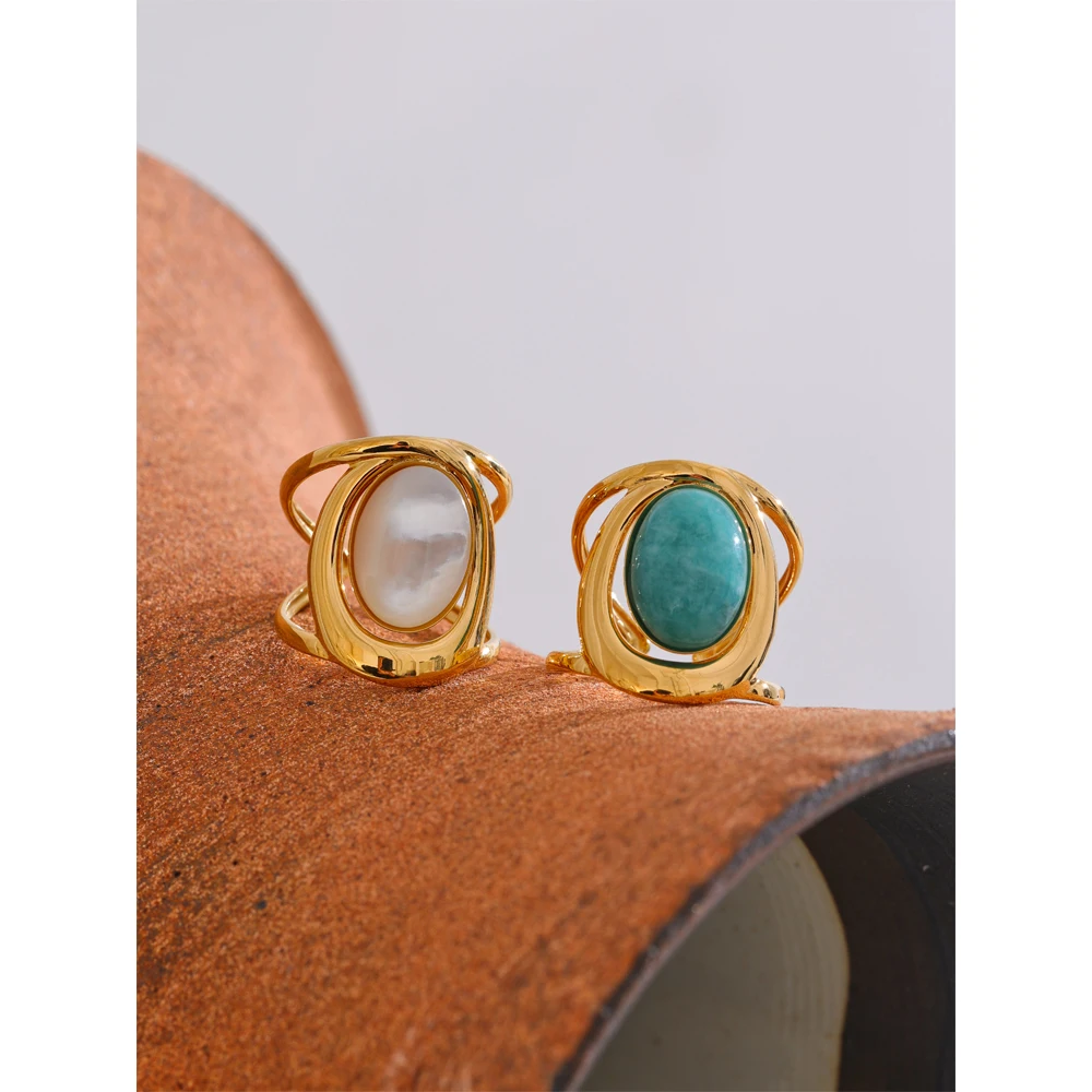 Yhpup Adjustable Ring Stainless Steel PVD Plated