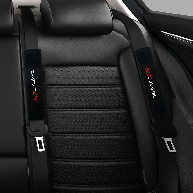 2Pcs Car Safety Belt Shoulder Cover Pad Plush Seat Belt Shoulder for ST LINE MK4 MK3 Mondeo Fusion Focus MK2 Auto Accessories