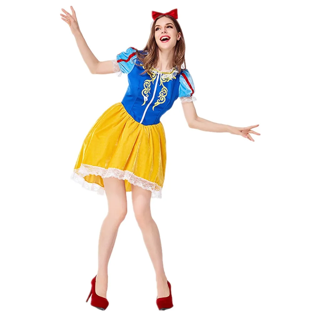 

Women Sexy Adult Cartoon Movie Snow White Anna Princess Halloween Party Dress Nightclub Fantasia Ball Cosplay Costume