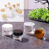 20pcs 10g-100g Empty Clear Glass Jar Straight Sided Cream Jars sliver/gold/black lid inner liner empty cosmetic container jars 2
