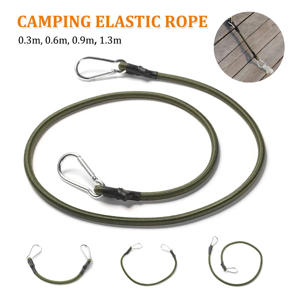 

30-130cm Elastics Bungee Rope Heavy Duty with Carabiner Camping Elastic Cord Tie Strap String for Kayak Camping Cycling Luggage