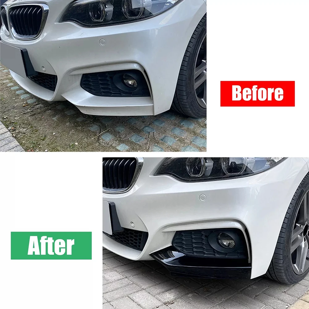 앞 범퍼 사이드 립 스포일러 커버, 앞 랩 코너 스티커, BMW 2 시리즈 F22 F23 M 스포츠 2014 2022, 자동차 액세서리 교체