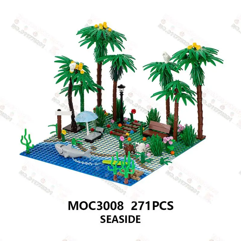 Конструктор MOC детский кокосовое дерево детали для сборки животных развивающая