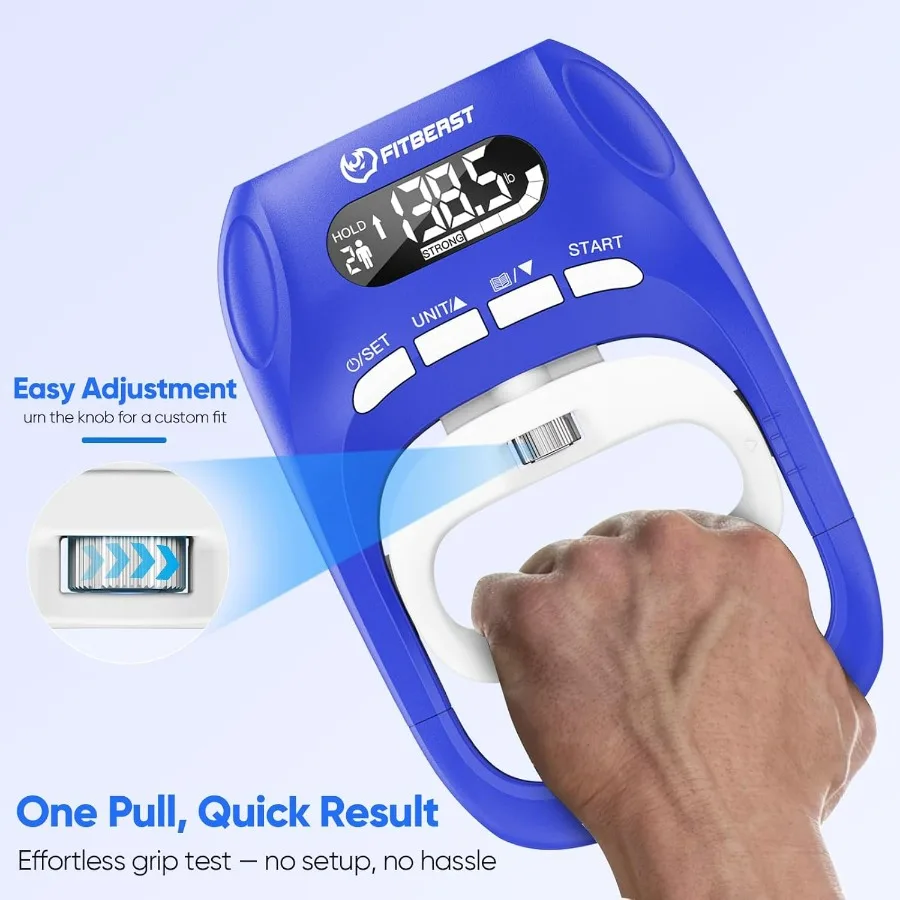 Grip Strength Tester Set with Hand Strengthening Tools – Track Progress, Build Strength & Support Hand Recovery (3-in-1 Kit)