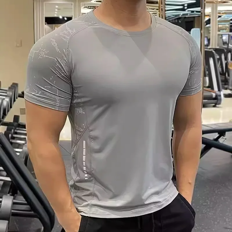 Men Sport T-shirt Quick Dry Short Sleevee Workout Gym TShirt Compression Fitness Running Tops Soft Summer T Shirt Men Rashgard 4