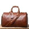 ROOG Vintage Leather Travel Tote Bag With A Roomy Interior That Easily Fits Your Essentials, Combining Style And Practicality 2