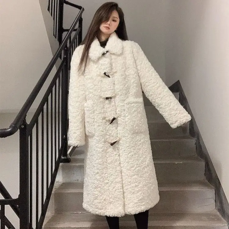 

2023 New Elegant Long Winter Faux Fur Coats Women Fashion Plush Loose High Quality Thick Warm Overcoats C90